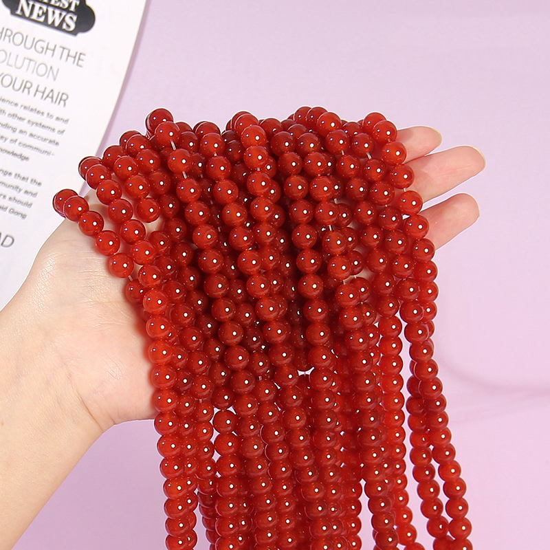 3 Red Agate 8mm/48pcs
