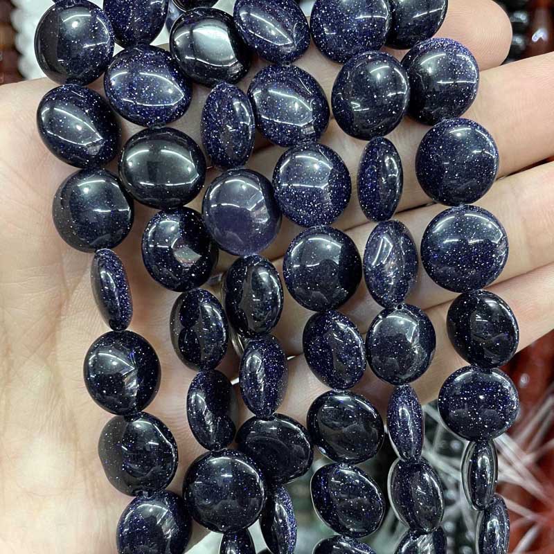 Blue Goldstone 12 * 6mm about 33 teeth