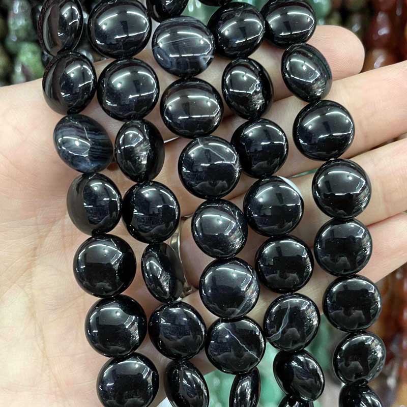 Black Agate 12 * 6mm about 33 teeth