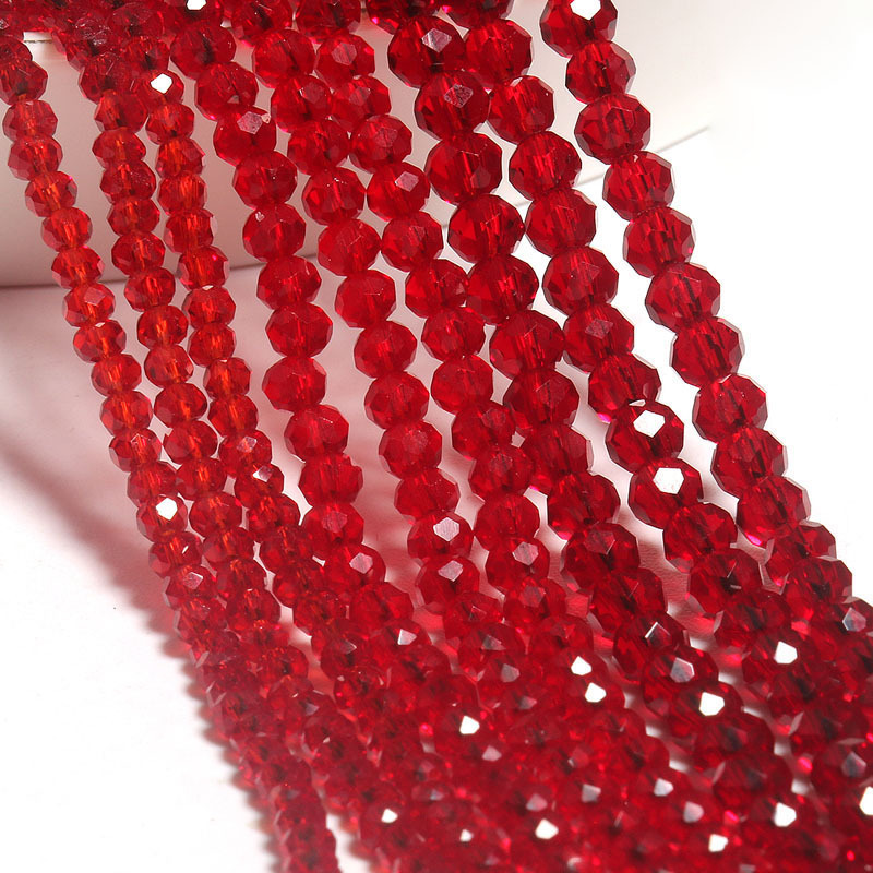 deep red 3mm / a string of about 127 pieces