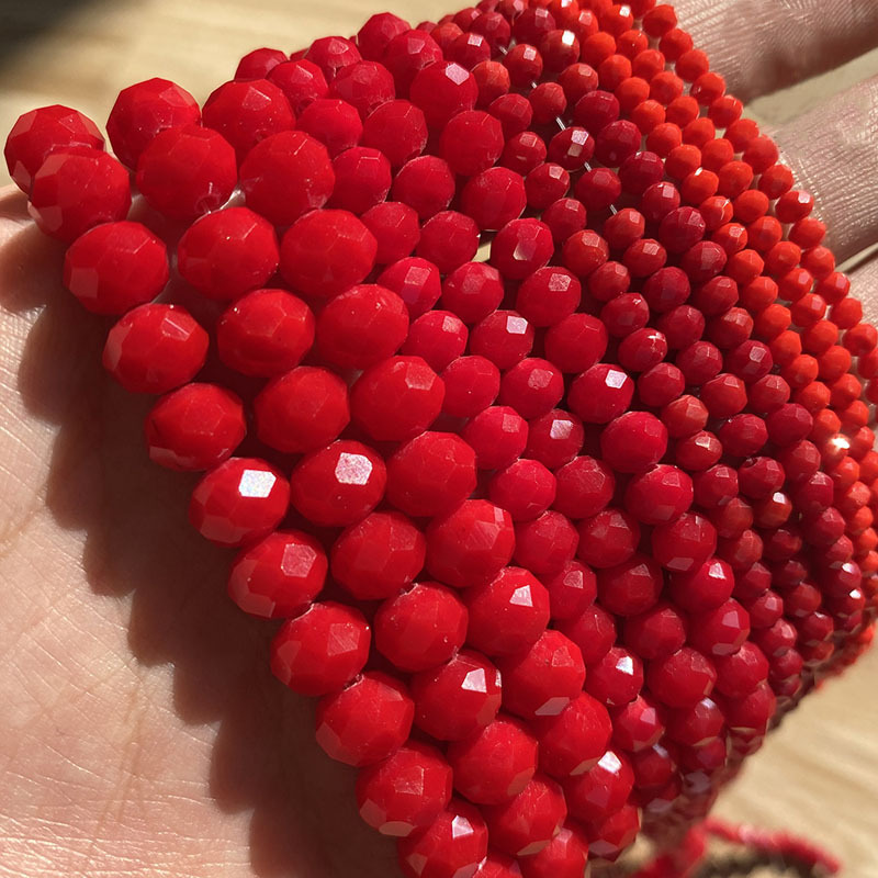 Red Alabaster 3mm / a string of about 127 pieces