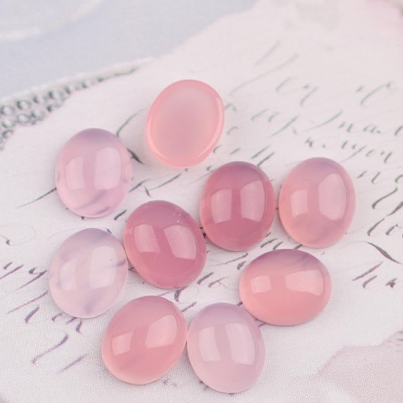 Natural pink agate ring face 8 * 10mm