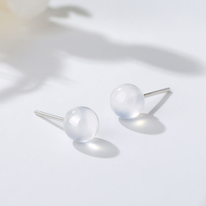 White  Onyx earrings 6mm