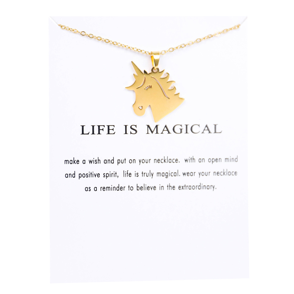 White card gold chain life is magical