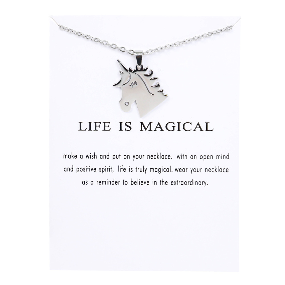 White card silver chain life is magical