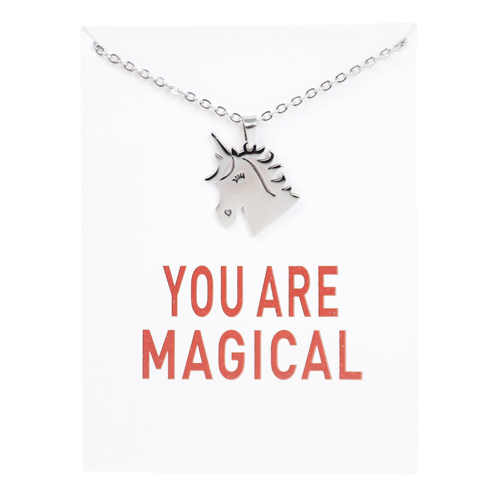 8:White card silver chain you are magical