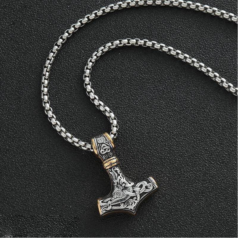 4:Gold chain between Thor Hammers-650mm