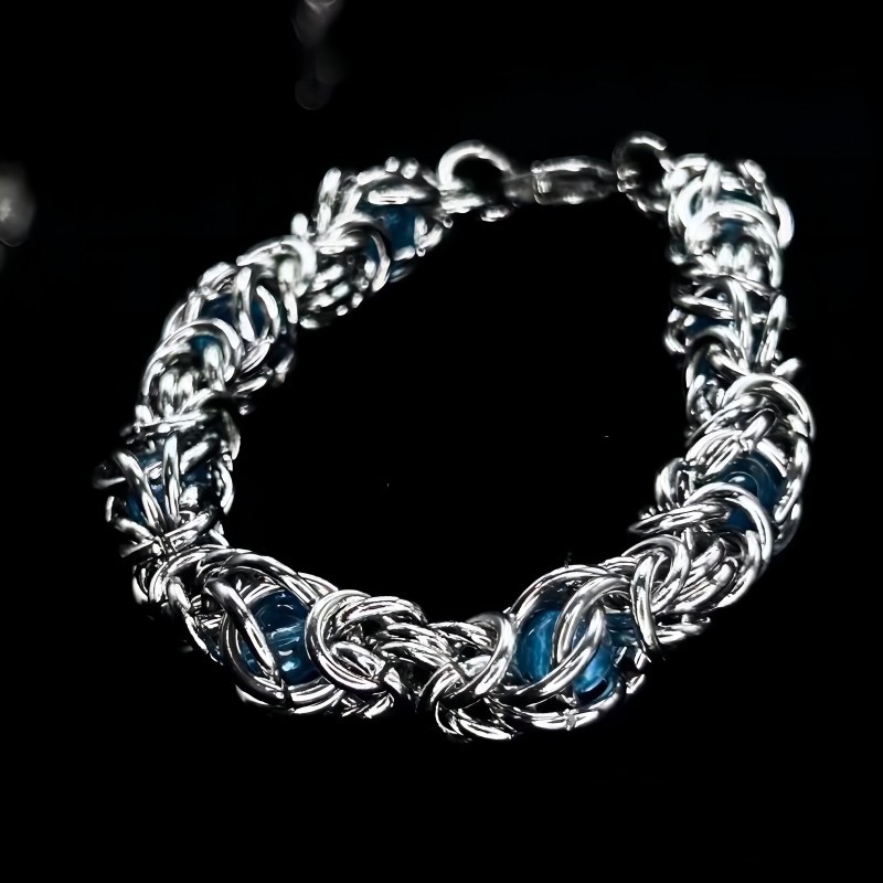 Ring chain 21CM * 3CM tail chain (blue beads)