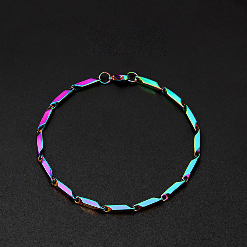4:3.2 mm colorful bamboo bracelet 17CM (with tail chain)-3CM-3CM tail chain)