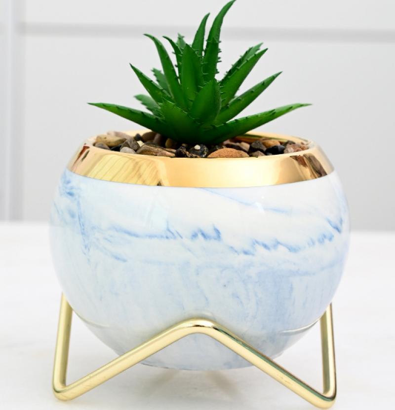 Blue ball pot holder (without plants) -93*68mm