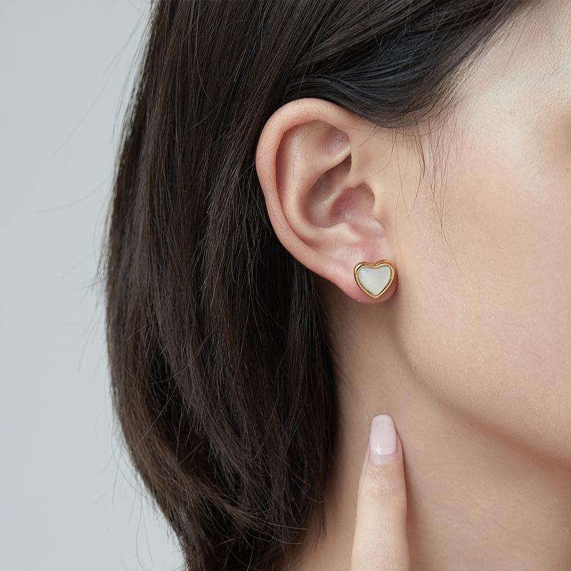 White agate stud earrings