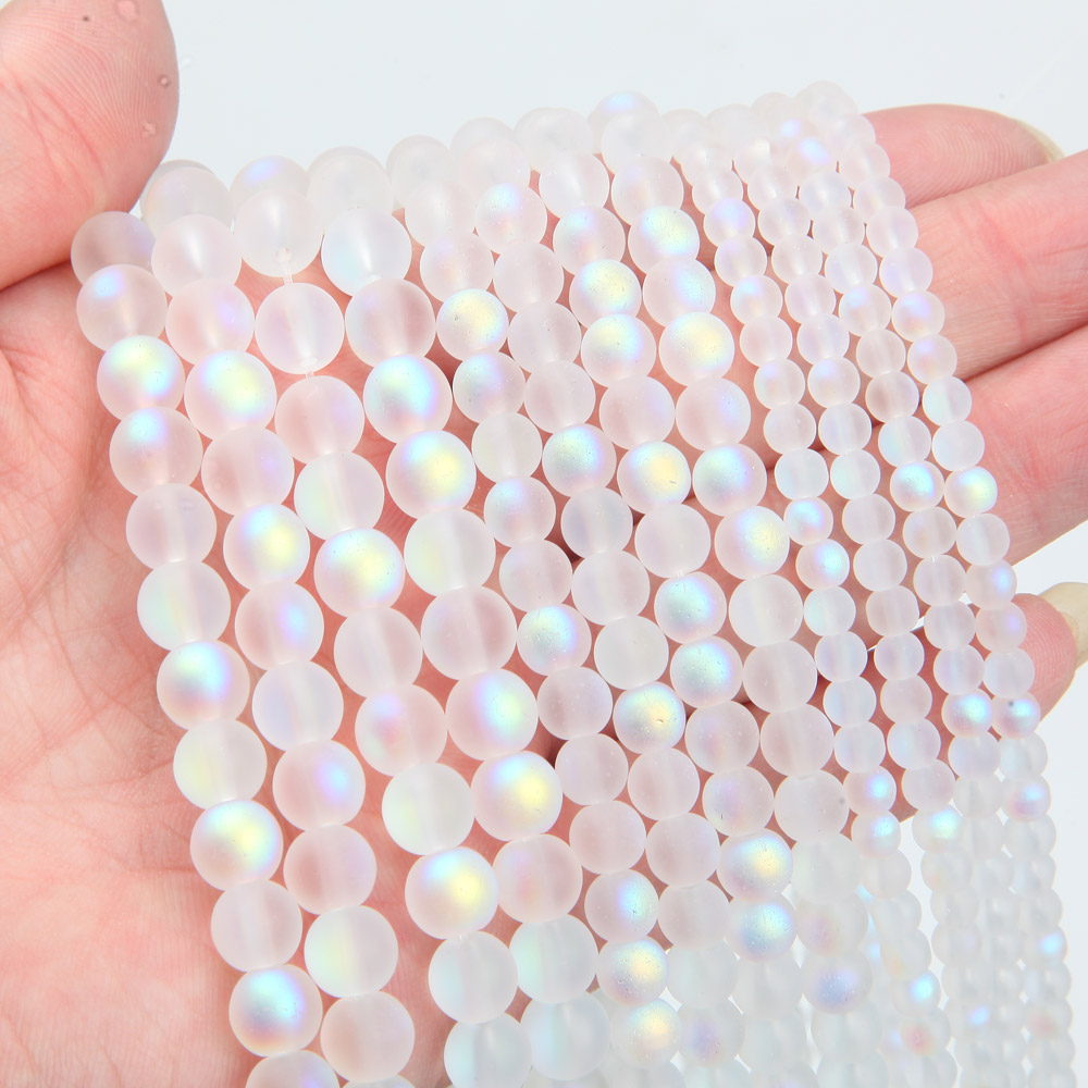 Frosted transparent length 4mm about 95 PCs/Strand