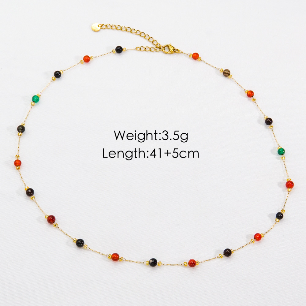 1:Mixed color agate-necklace