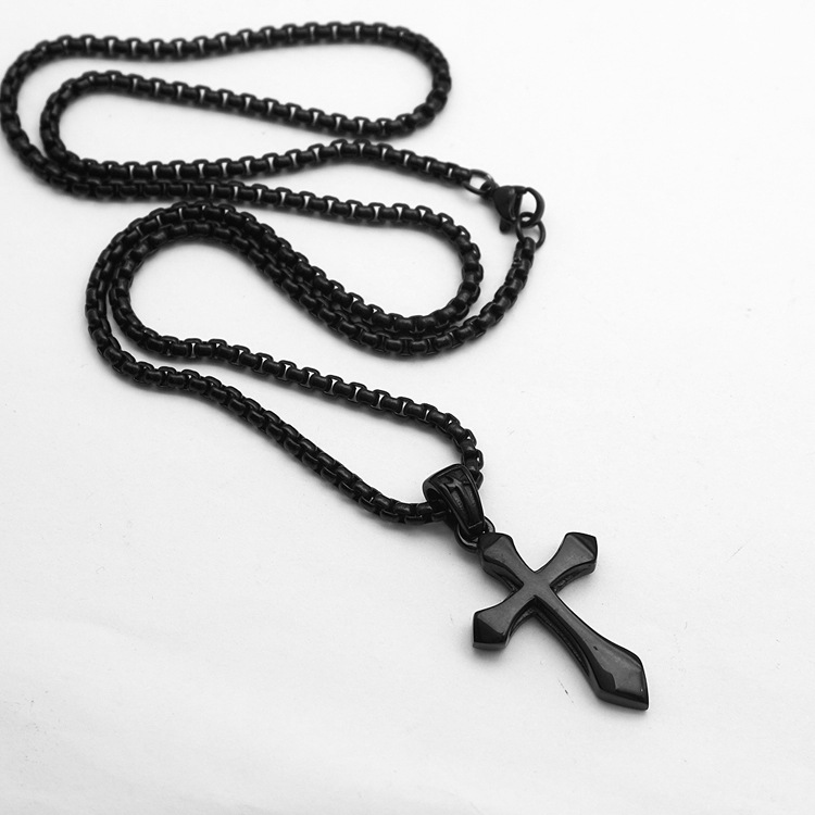 12:Black with 60cm black square pearl chain