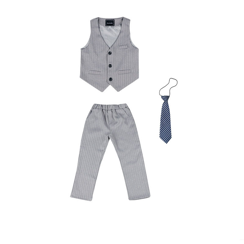 gray vest 3-piece set