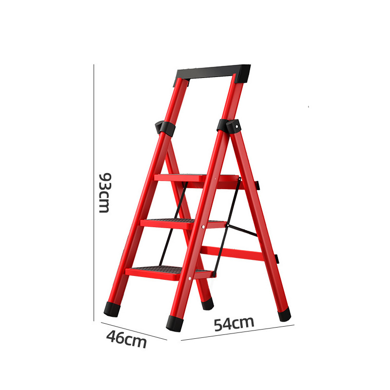 Red three-step ladder