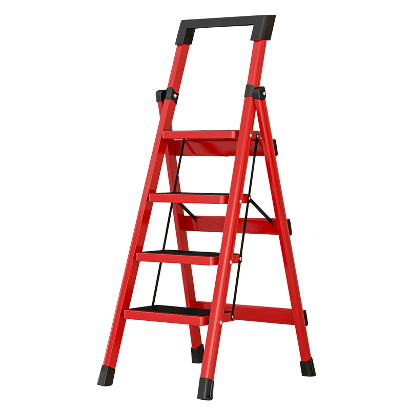 Red four-step ladder