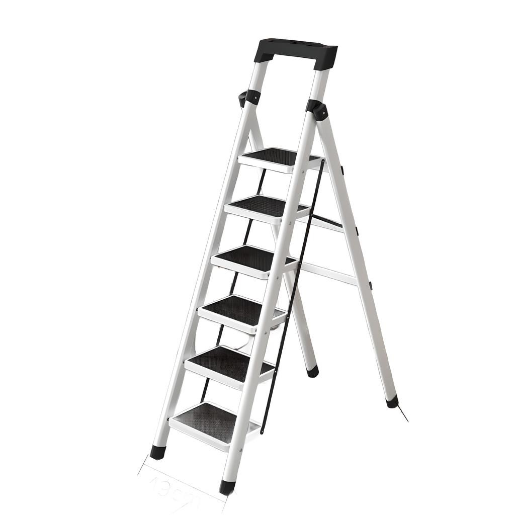 White six-step ladder