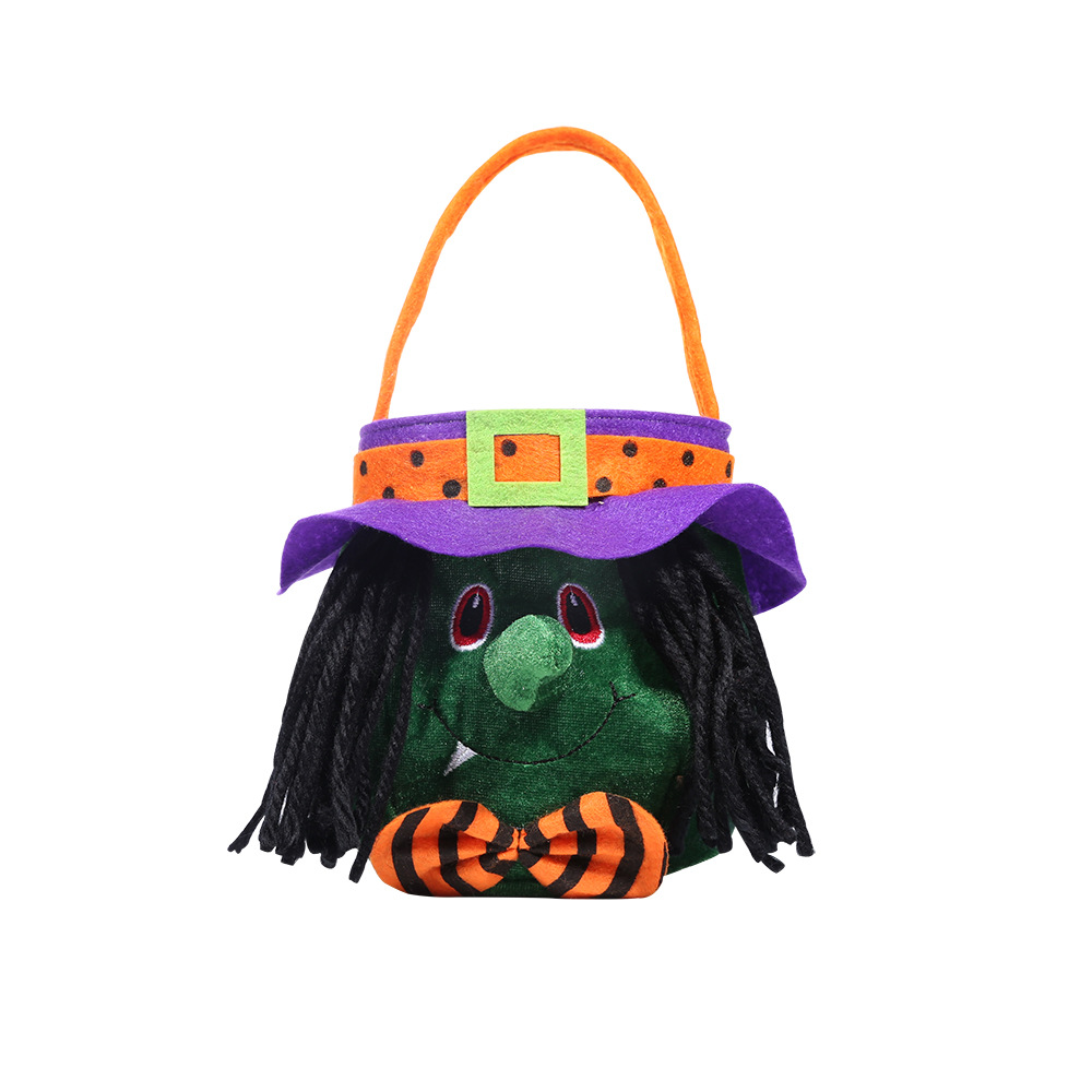 Hooded round tote bag witch style