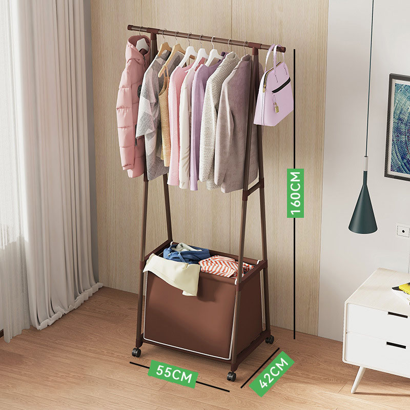 Upgraded laundry basket and hat rack brown