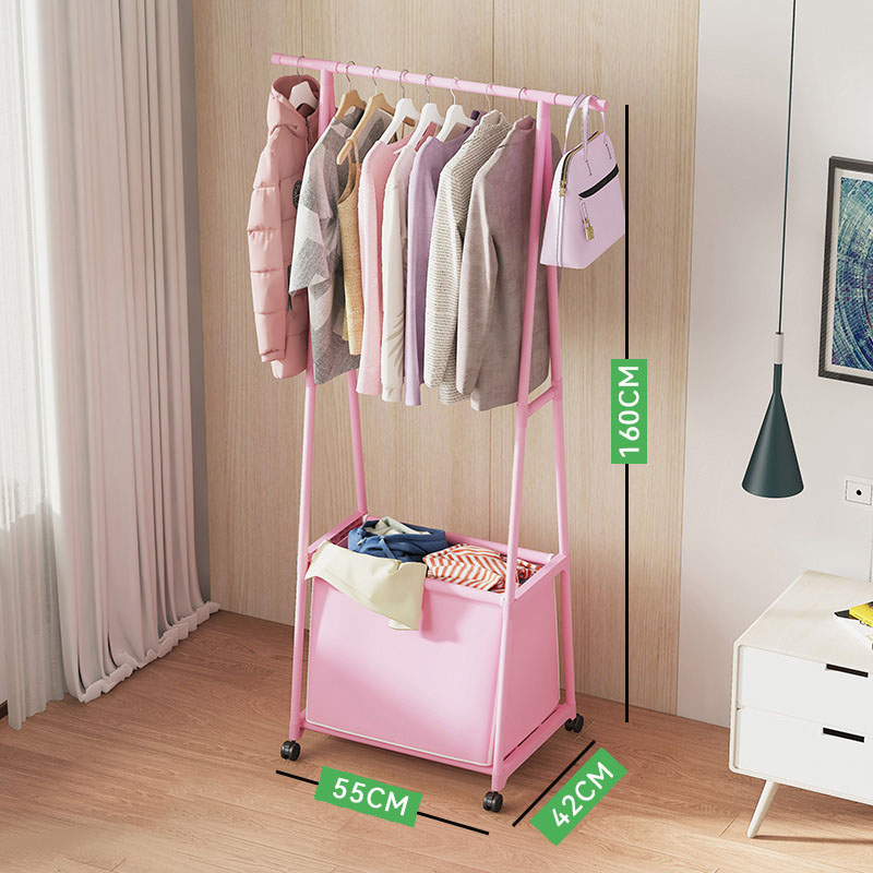 Upgrade the laundry basket and hat rack in pink