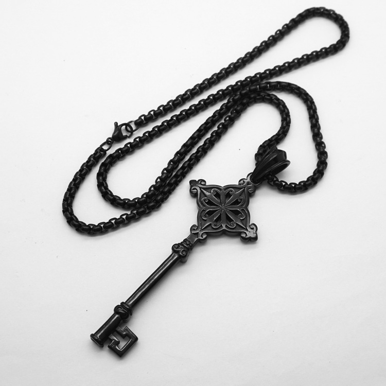 Black with 4mm 60cm square pearl chain