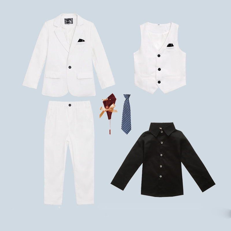 White 6-piece set (with black shirt)
