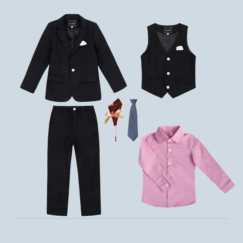 Black 6-piece set (with pink shirt)