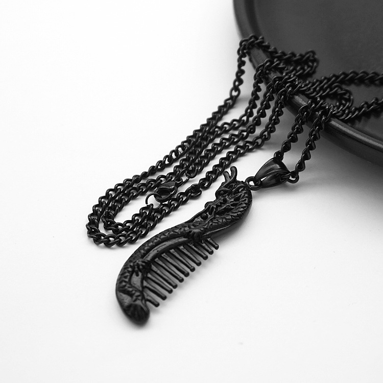 11:Black with 55cm Cuban chain