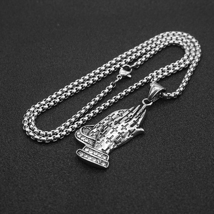 3:Steel color with 60cm square pearl chain