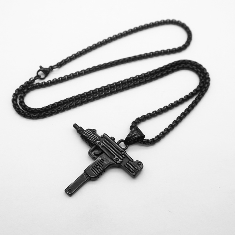 Black with 60cm square pearl chain