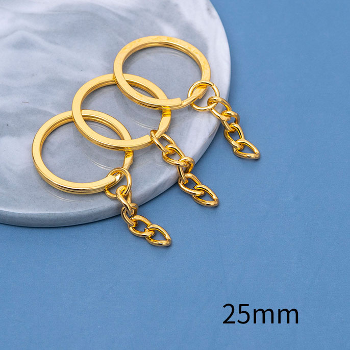 1:Gold plated/25 flat hanging 4-link chain
