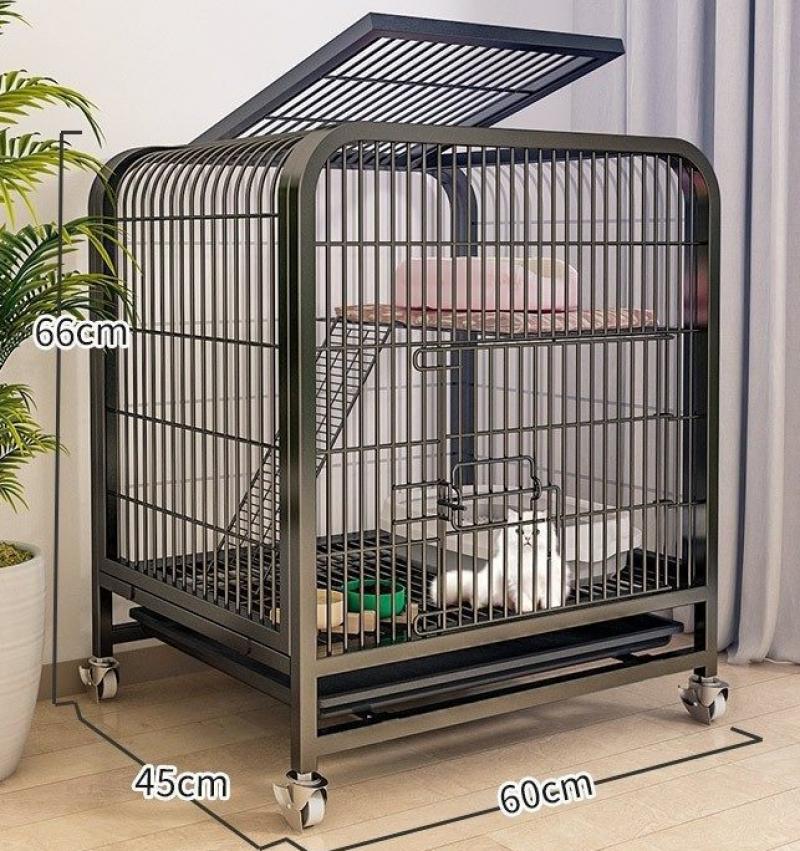 Black 65 # double square tube cat cage (60 * 45 * 66cm)