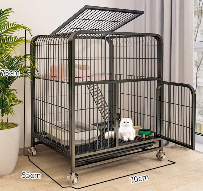 Black 75 # double square tube cat cage (70 * 55 * 75cm)