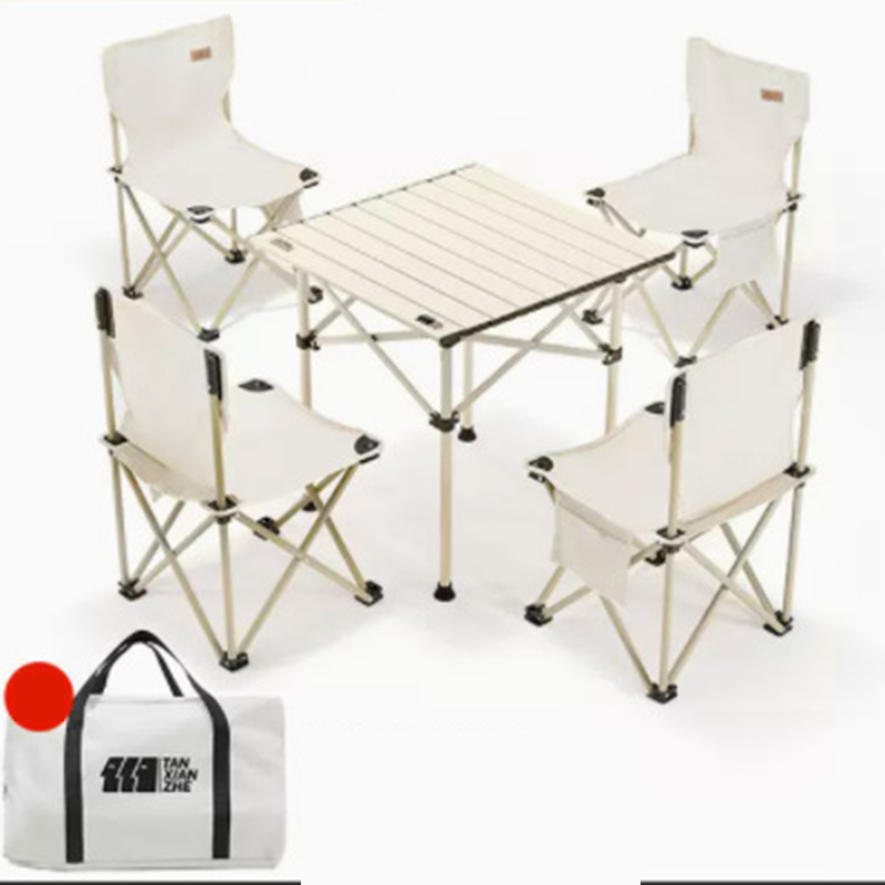 Large size off white Square table five-piece set