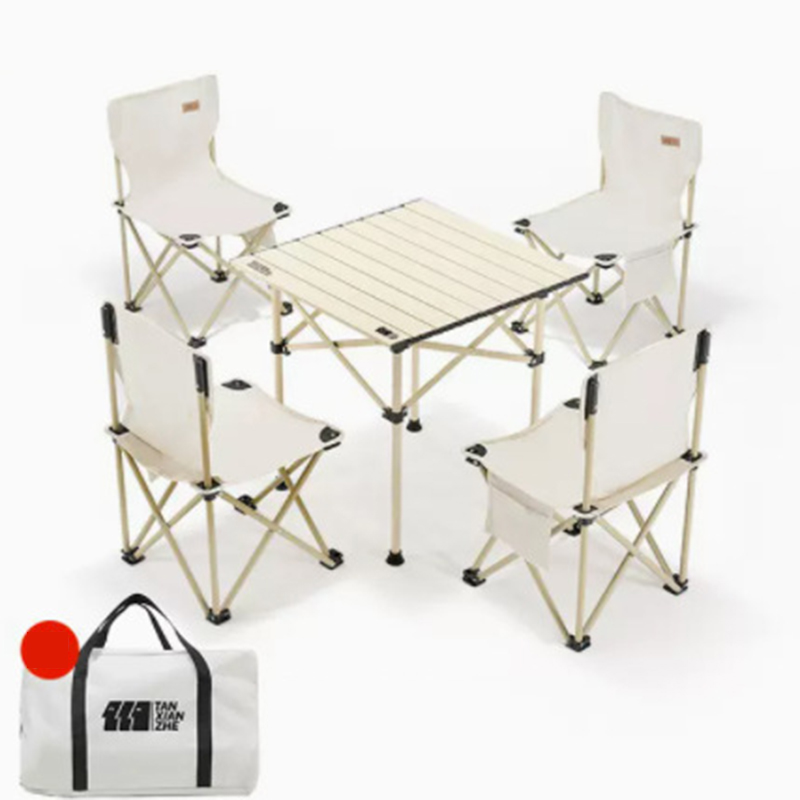 Extra large off white Square table five-piece set