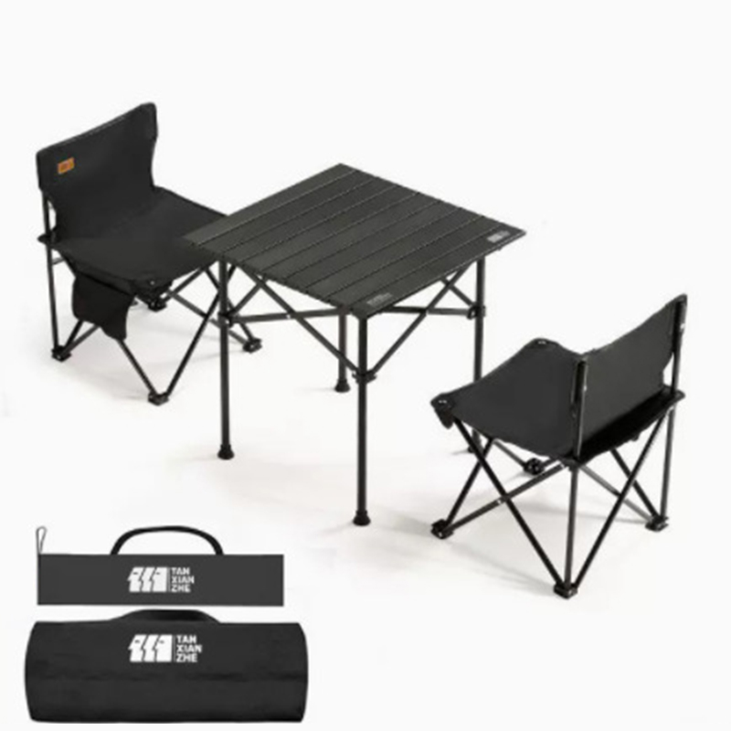 Extra large black Three-piece square table set