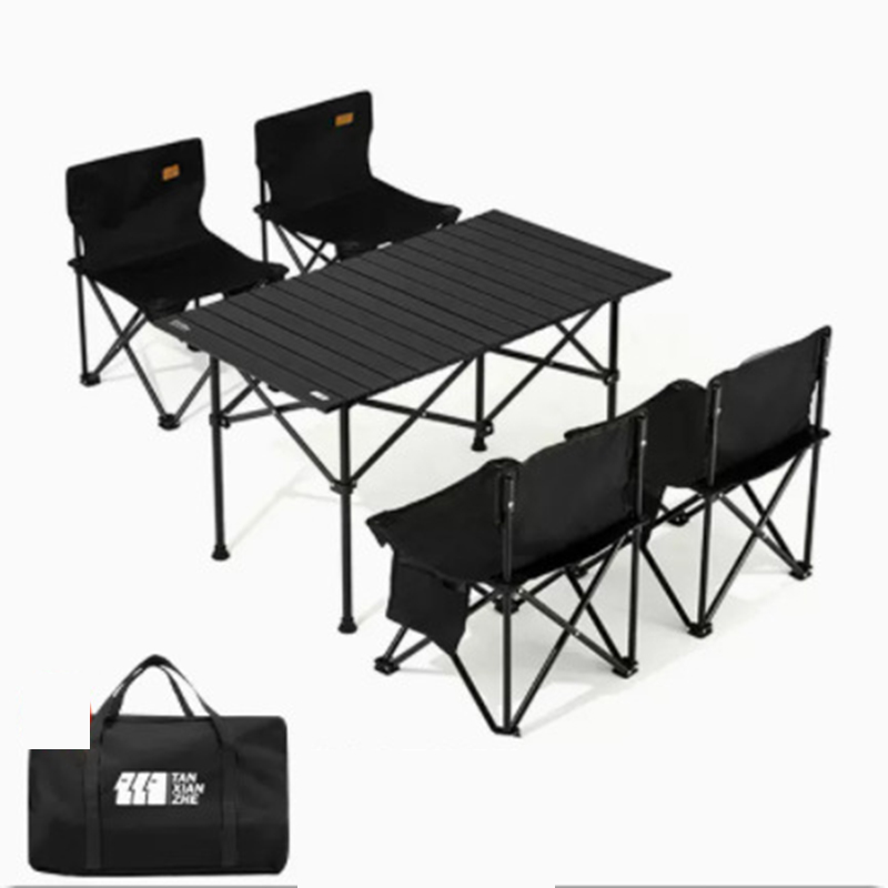 Large size black Long table five-piece set