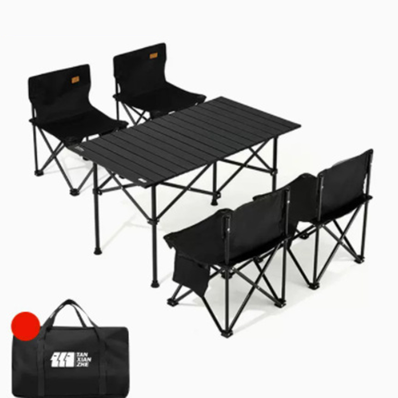 Extra large black Long table five-piece set