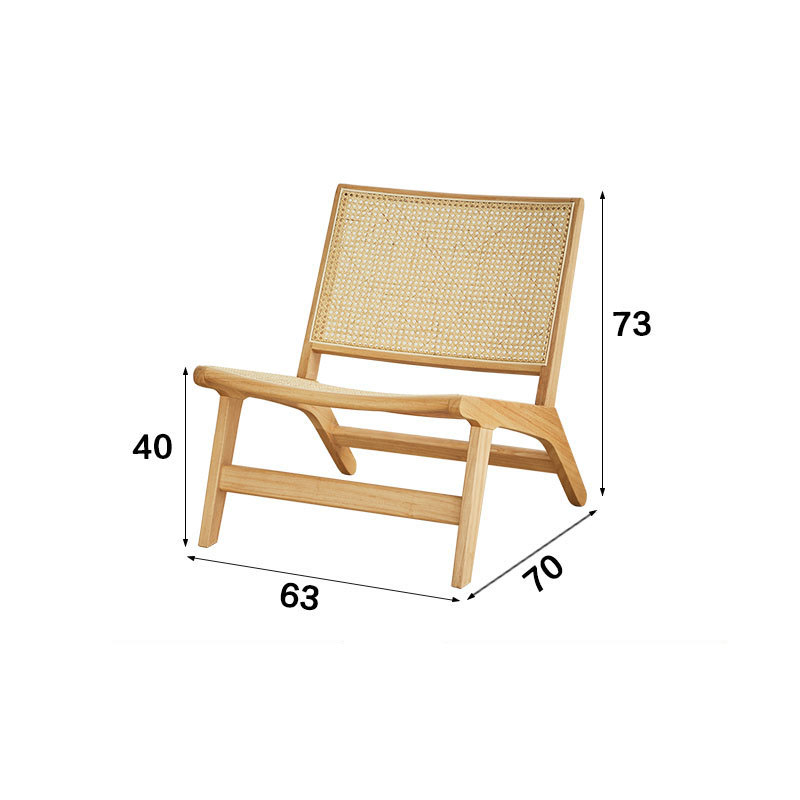 Original wood lounge chair (imitation rattan)