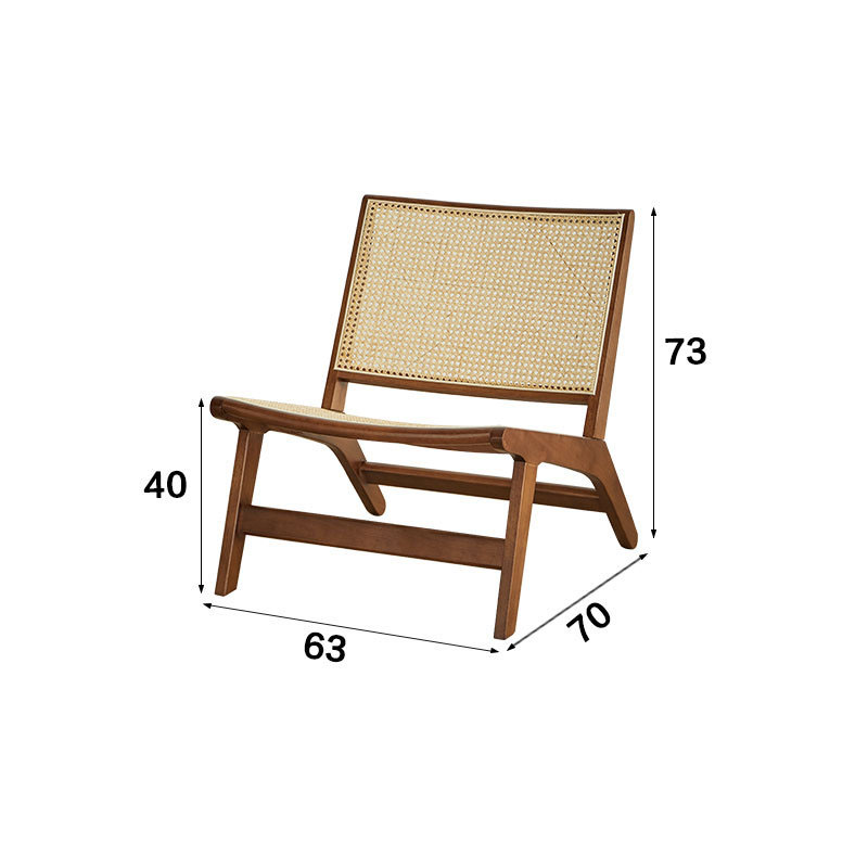 Walnut lounge chair (imitation rattan)
