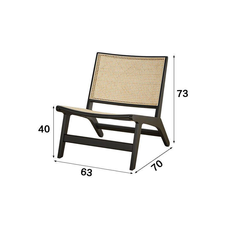 Matte Black Lounge Chair (True Rattan)