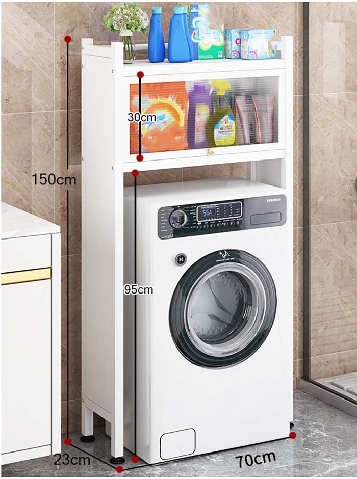 Washing machine frame white double layer ( with sealed backplane with cabinet door )
