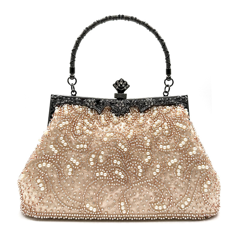 Beaded & Polyester Clutch Bag with chain & durable & hardwearing PC - YYW