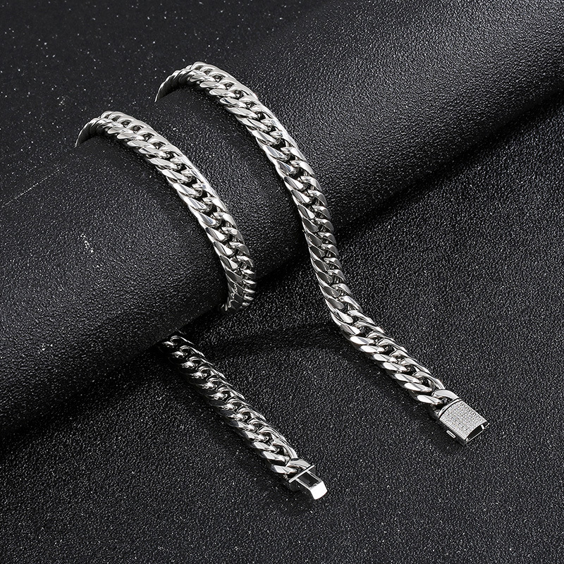 Steel color (width 9mm) Bracelet 20cm