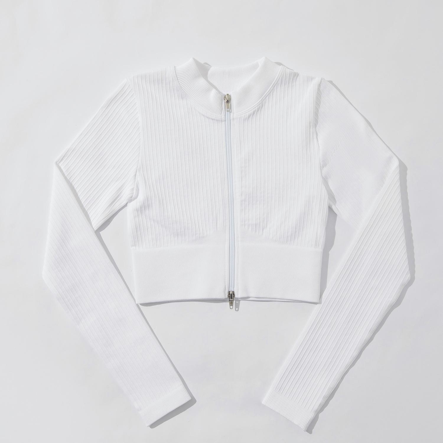 White zip-up long sleeves