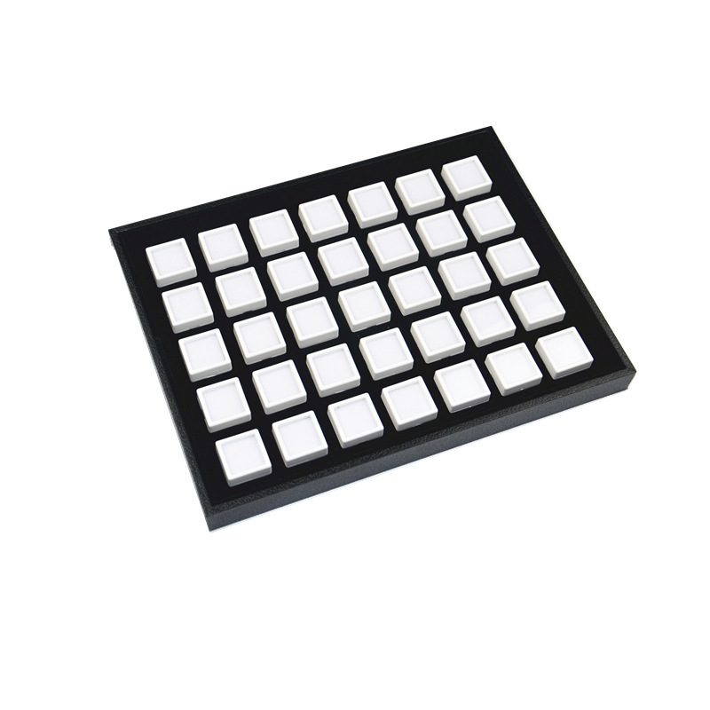1:Glass Cap 35-bit 3 cm white box tray set