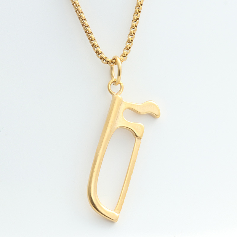 Gold pendant with 3.0 x 60cm square pearl chain