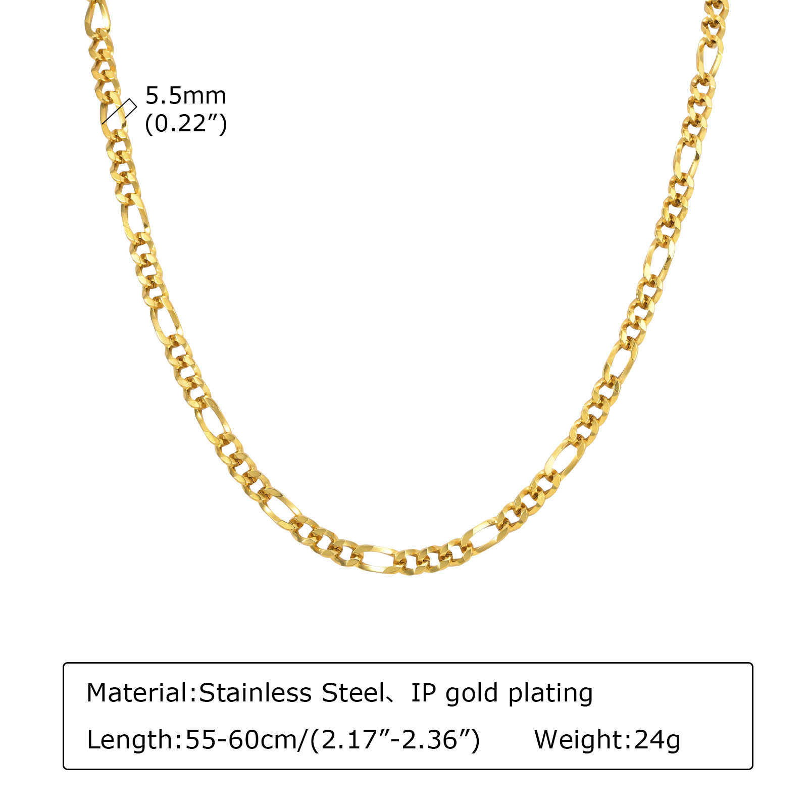 Gold: Length 55,5cm