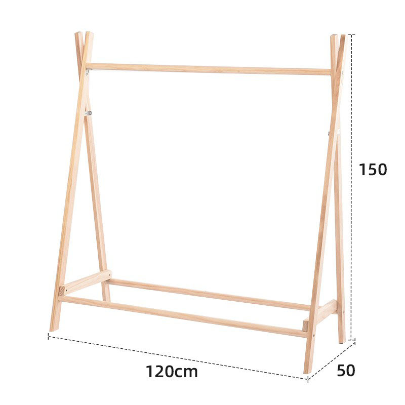 Wide 50 solid wood fork square frame coat rack